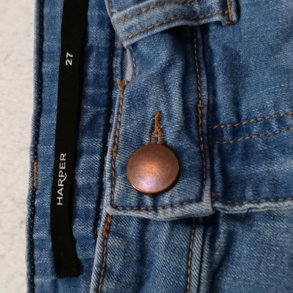 Harper Light Blue Distressed Denim Shorts Size 27 - Picture 4 of 4